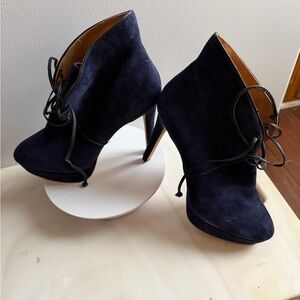 Jessica Simpson Dark Blue Velvet Platform Sexy Heeled Boots - 9M